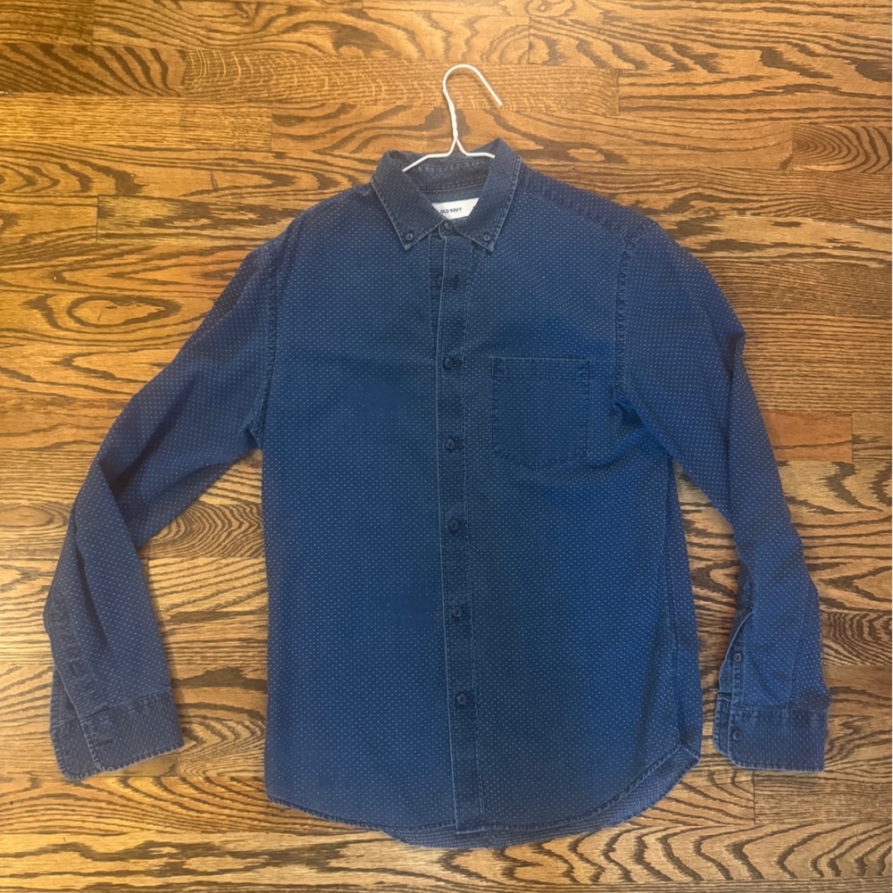 Men's Blue Button-Up Shirt